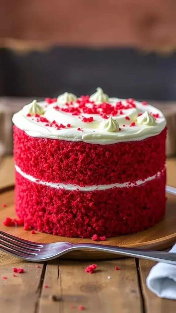 This small 6-inch red velvet cake is moist and tender, with a subtle chocolate flavor and a vibrant red hue. Topped with a creamy and rich frosting, it delivers a delightful sweetness that is perfectly balanced. Each bite melts in your mouth, making it a truly indulgent treat.