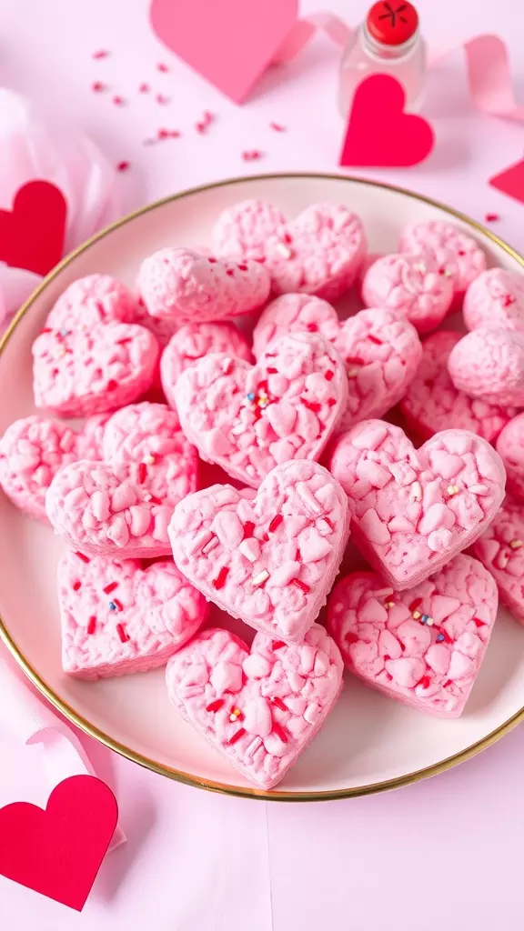 These Rice Krispie Treats are chewy, gooey, and marshmallowy, with a subtle sweetness that’s perfect for a festive occasion. The addition of pink color gives them a cheerful look, making them ideal for Valentine's celebrations.