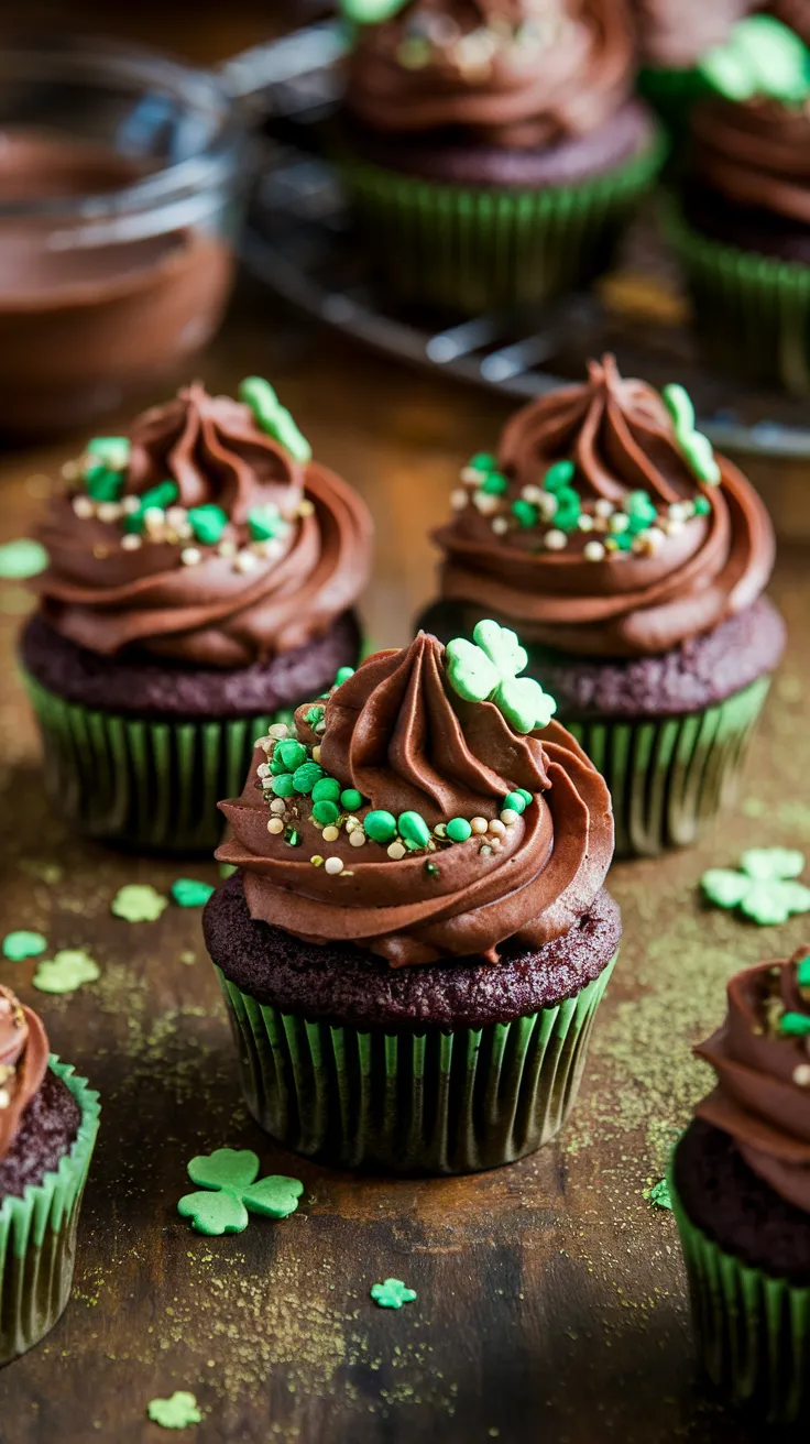 🔥🍫 Mint Chocolate Cupcakes with Frosting That’s Pure Gold! These decadent mint chocolate cupcakes are the ultimate St. Paddy’s Day dessert! With a rich cocoa base and silky chocolate frosting, they’re a must-bake for the holiday. 🍀🧁 #MintChocolateCupcakes #HolidayBaking #ChocolateLovers #BakingInspo #StPatricksDayDesserts