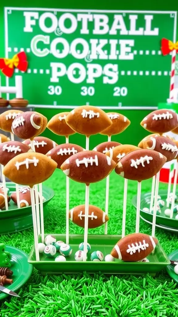 These football cookie pops are a delightful combination of sweet cookie dough and rich chocolate, decorated to perfection with icing. Each bite is a blend of soft, chewy cookie and creamy chocolate that brings a festive flair to any occasion.