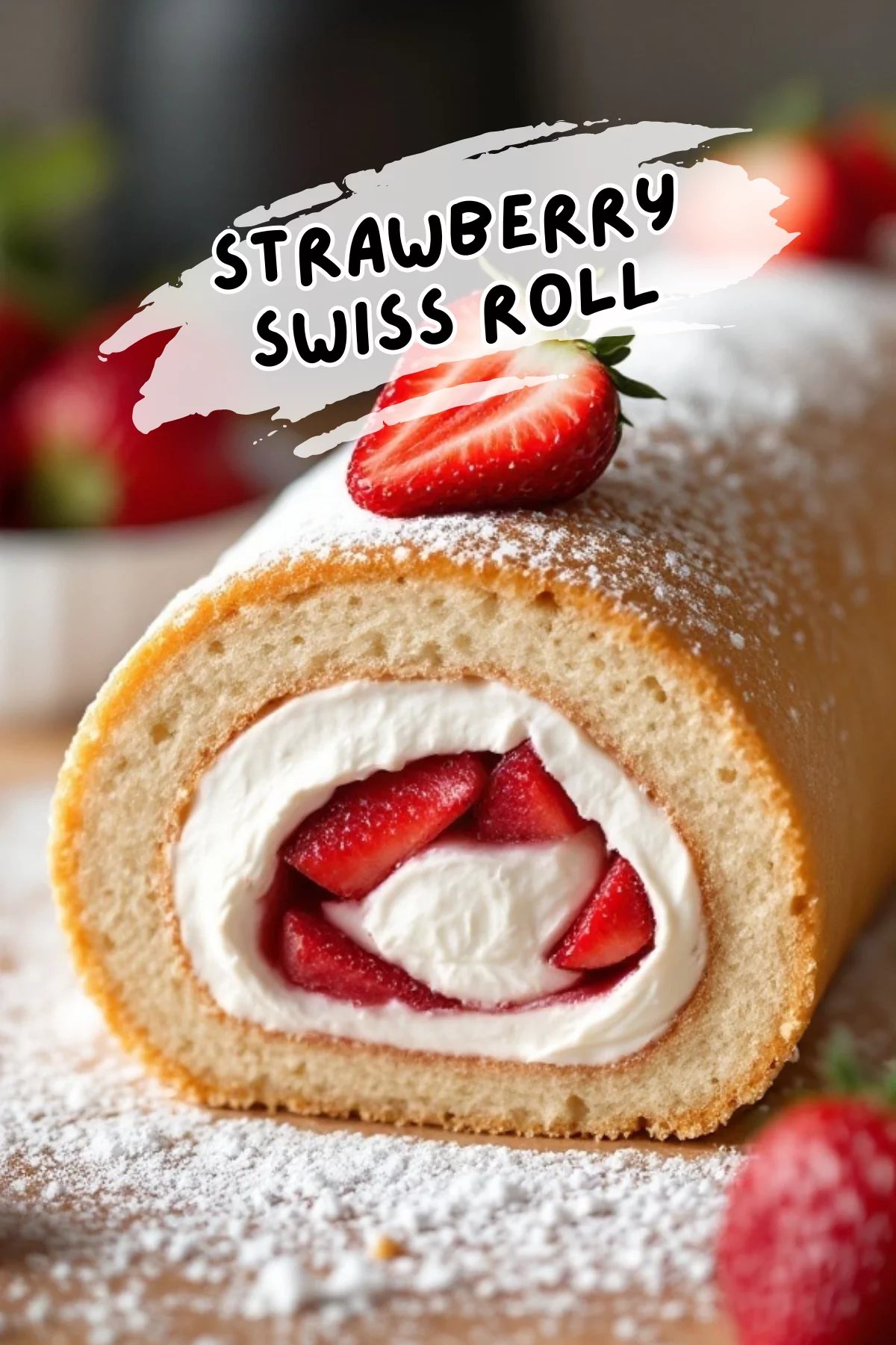 This Strawberry Swiss Roll is a delicious twist on a classic dessert. Soft sponge cake wraps around sweet whipped cream and fresh strawberries, making every bite a treat. Perfect for gatherings or a cozy evening at home! This one tastes so good!