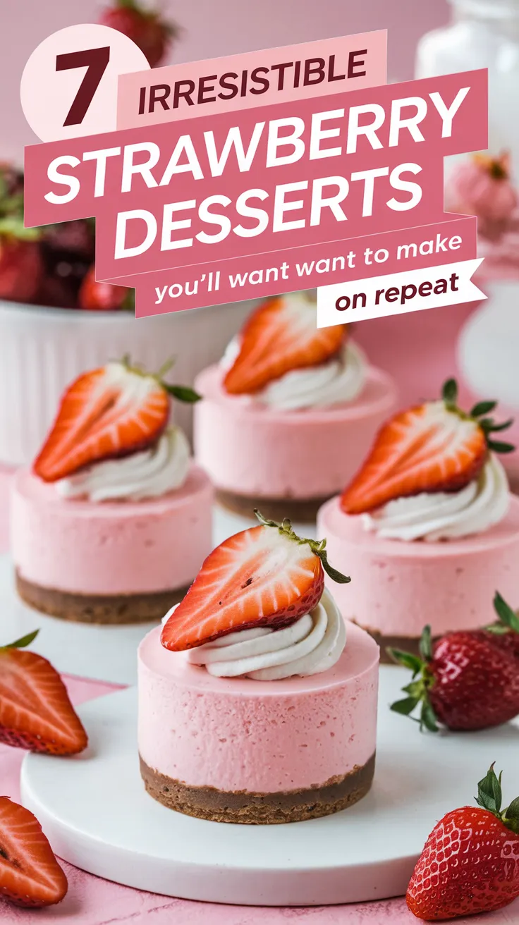 🍓🍰 7 Must-Try Strawberry Desserts You Won’t Be Able to Resist! Strawberries make everything sweeter! These easy and delicious strawberry desserts will have you coming back for more—perfect for spring, summer, or any time you crave something fruity. 🌸✨ #BerryTreats #StrawberryLovers #BakingJoy #DessertInspo #HomemadeGoodness