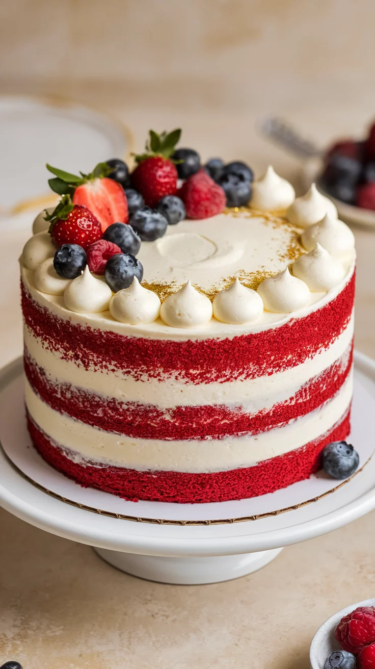 This red velvet cake is a timeless classic, blending a touch of cocoa with the tangy richness of buttermilk for a perfectly balanced flavor. Topped with a luscious cream cheese frosting, its sweet and tangy notes create an irresistible combination that makes every bite unforgettable.