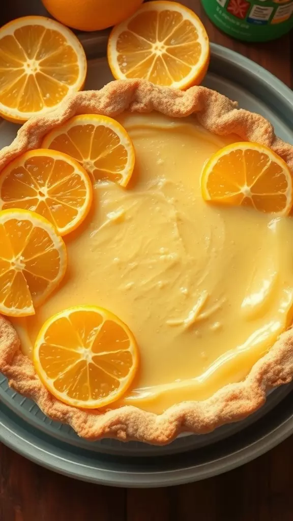 A delicious Arizona Sunshine Pie topped with fresh lemon slices.