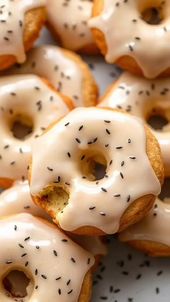 Delicious baked lemon poppy seed doughnuts with a glaze