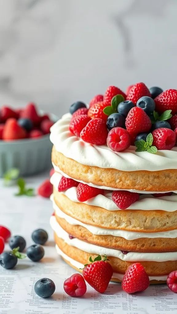 Light, fluffy, and bursting with fresh berries, Chantilly Cake is the ultimate elegant dessert. With layers of vanilla sponge, rich mascarpone whipped frosting, and a gorgeous mix of strawberries, raspberries, and blueberries, this cake is perfect for birthdays, brunches, or any occasion that calls for something special. The best part? It’s surprisingly easy to make!