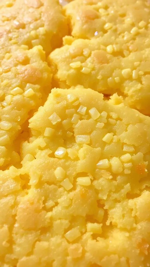 Close-up of moist and fluffy buttermilk cornbread