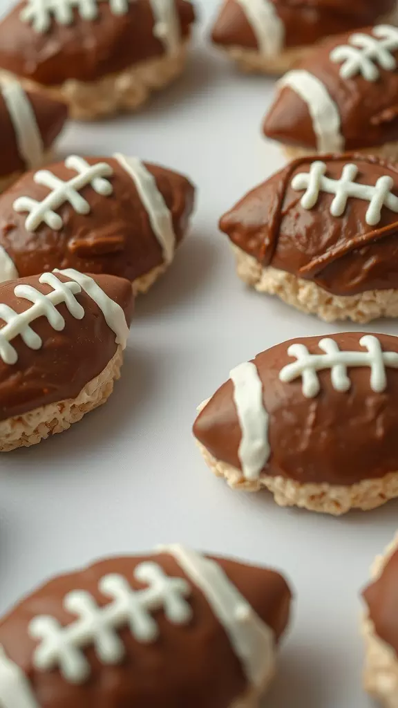 These fun Football Rice Krispie Treats are perfect for game day! Shaped like footballs and covered in chocolate, they’re sure to impress your friends. Check out the full recipe here!