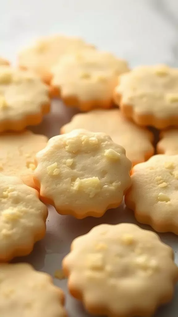 Lemon Meltaway Cookies arranged beautifully on a surface.