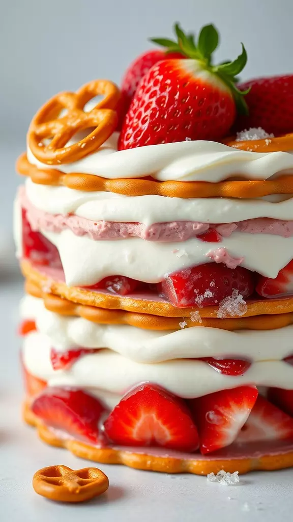 Strawberry pretzel salad is a fun dessert that combines sweet and salty flavors. The crunchy pretzel crust pairs perfectly with the creamy filling and fresh strawberries. You can find the full recipe for this delightful dish here!