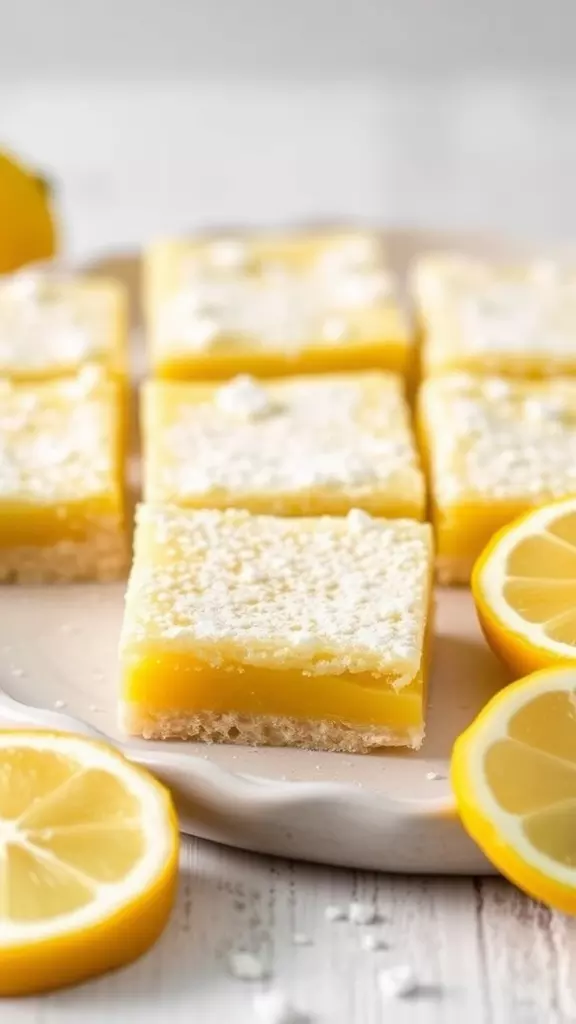 Delicious vegan lemon bars with lemon slices