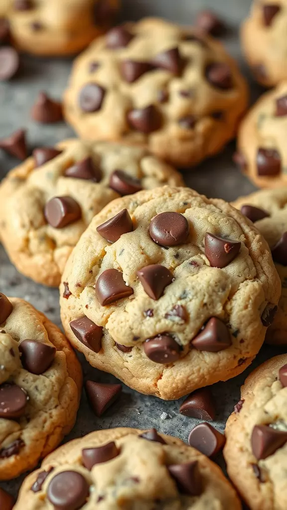 Delicious zucchini chocolate chip cookies with chocolate chips